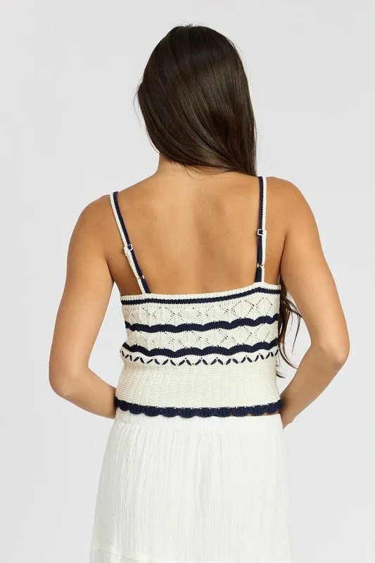 Contrast Crochet Crop