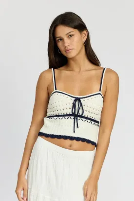 Contrast Crochet Crop