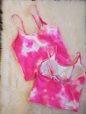 Coral Reef TIE DYE PINK TOP- All Sales Final