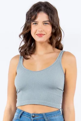 Cropped Ribbed Tank Top - 2 Colors