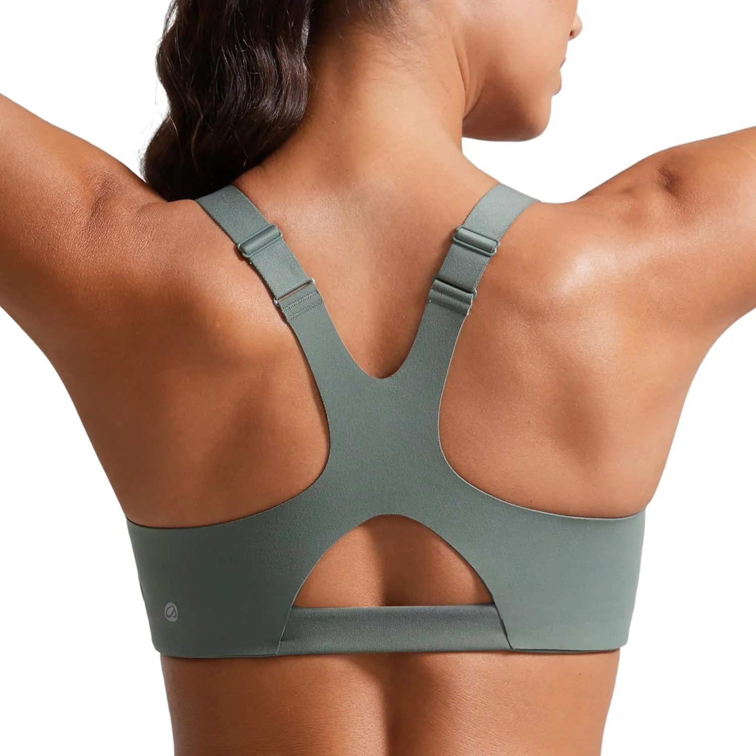 CRZ YOGA Butterlift Womens Racerback Padded Sports Bras - Medium Impact Scoop Neck Adjustable Straps Gym Workout Top