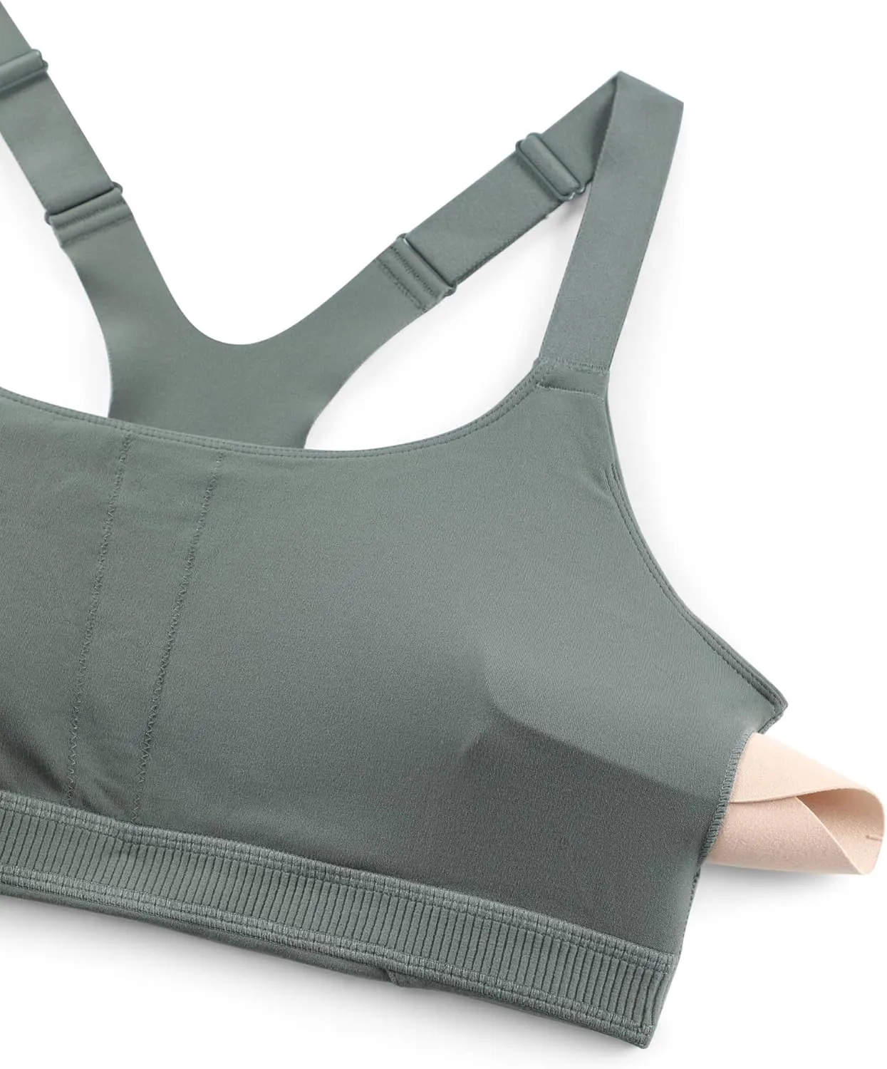 CRZ YOGA Butterlift Womens Racerback Padded Sports Bras - Medium Impact Scoop Neck Adjustable Straps Gym Workout Top