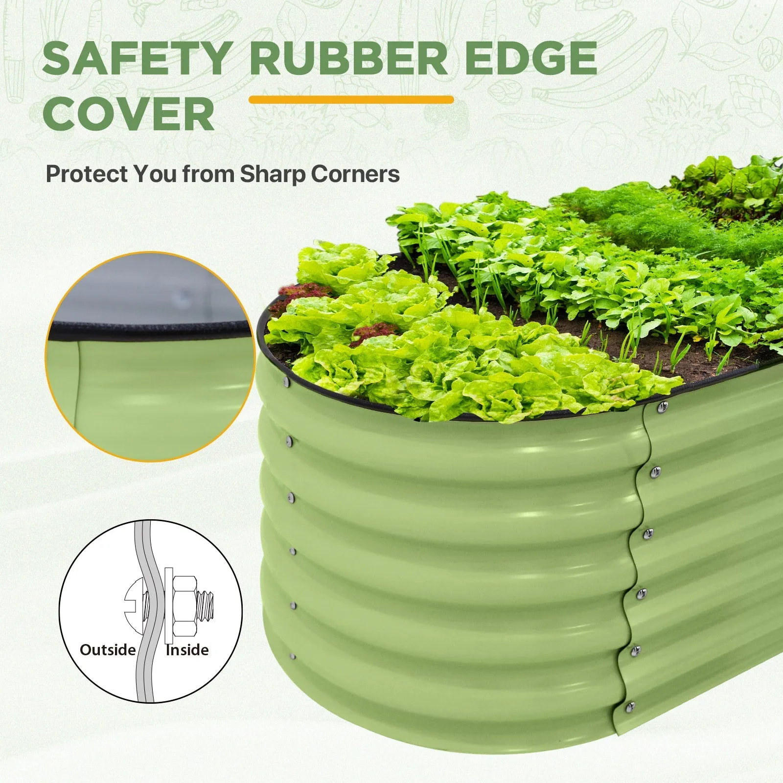 EAGLE PEAK 17'' Tall Outdoor Raised Garden Bed Planter