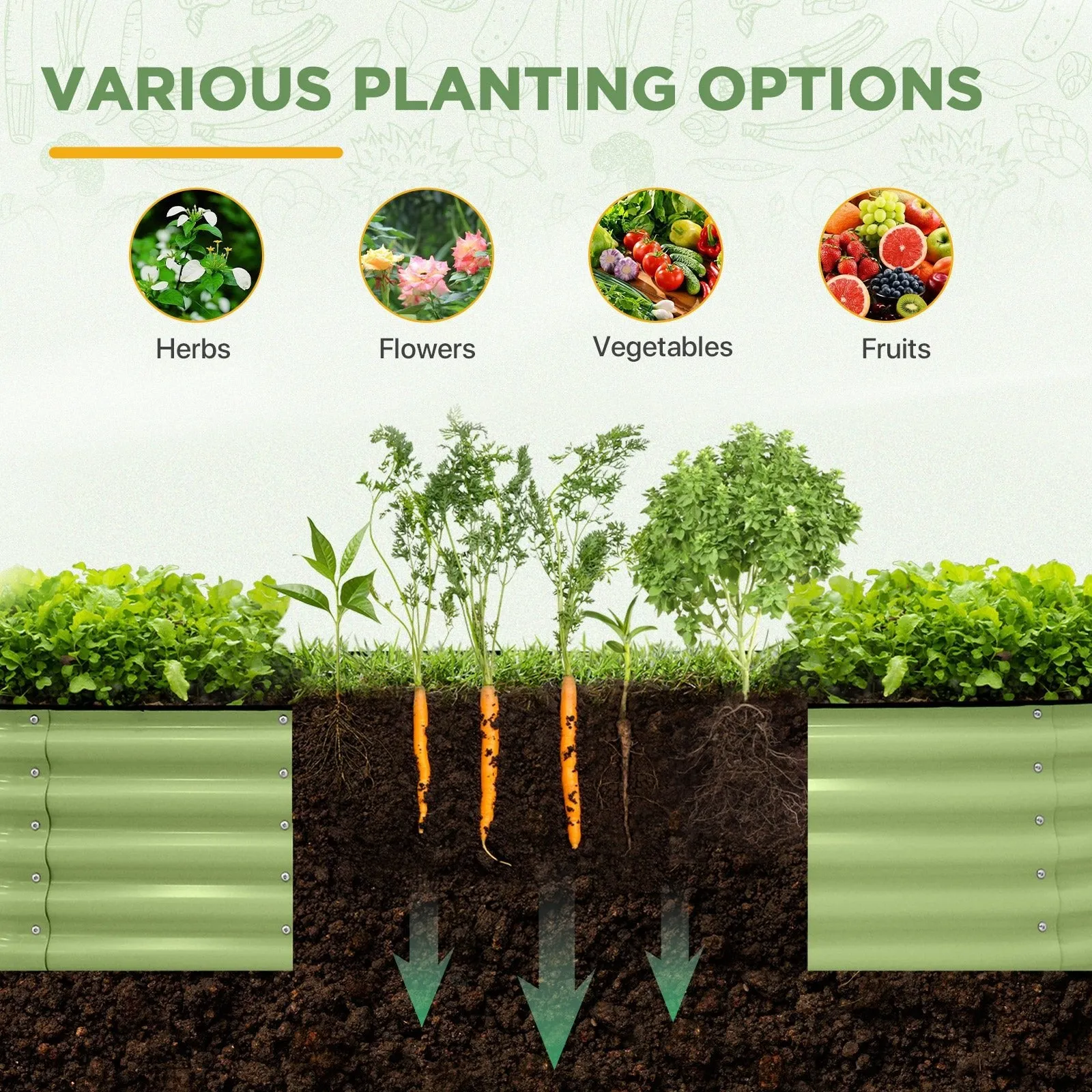 EAGLE PEAK 17'' Tall Outdoor Raised Garden Bed Planter
