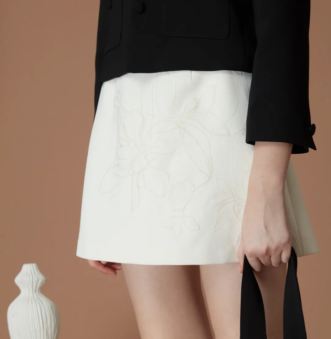 Embroidery Mini Skirt
