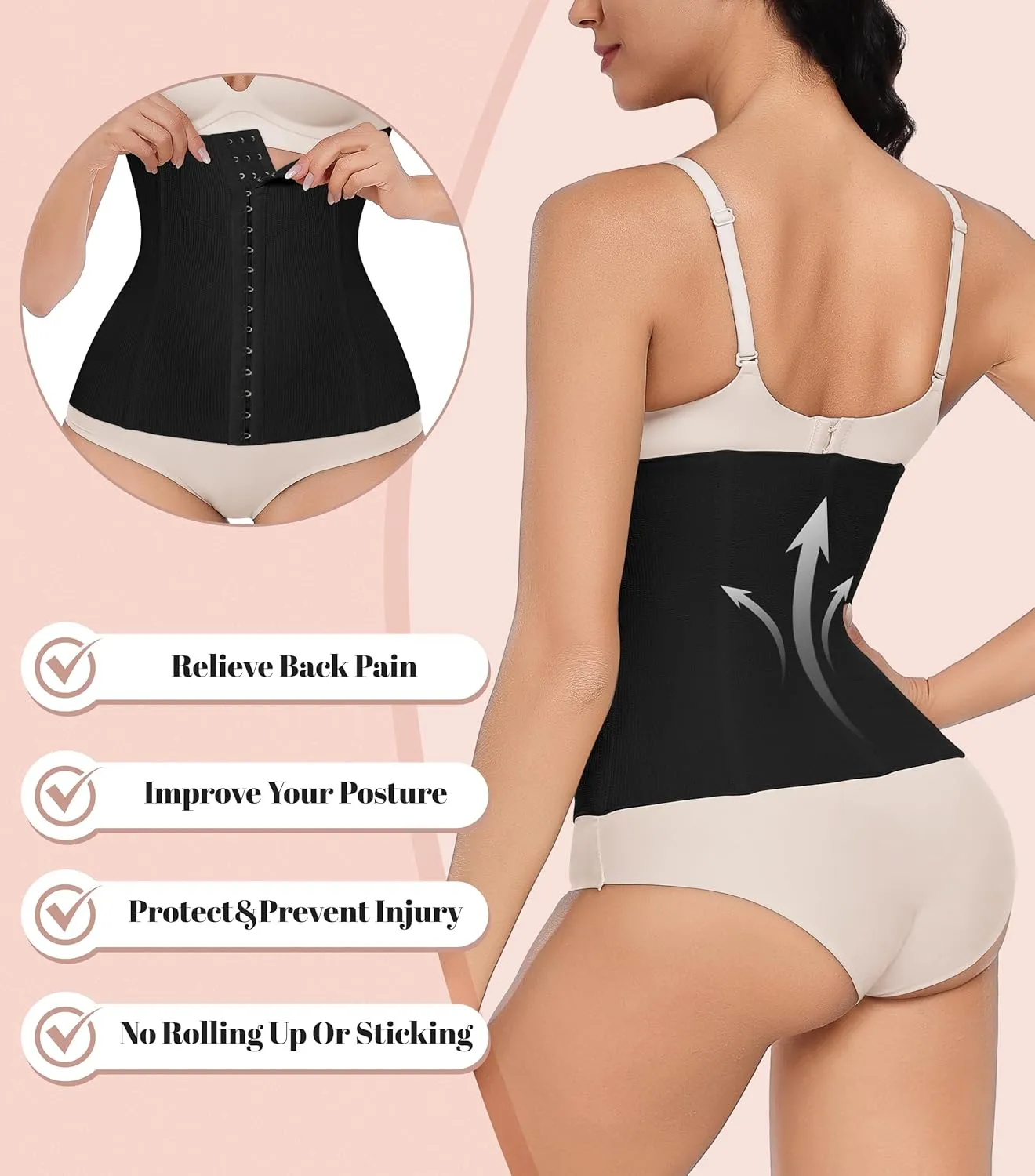 EUYZOU Women Waist Trainer Corset Postpartum Fajas Tummy Control Girdle Shapewear Waist Cincher