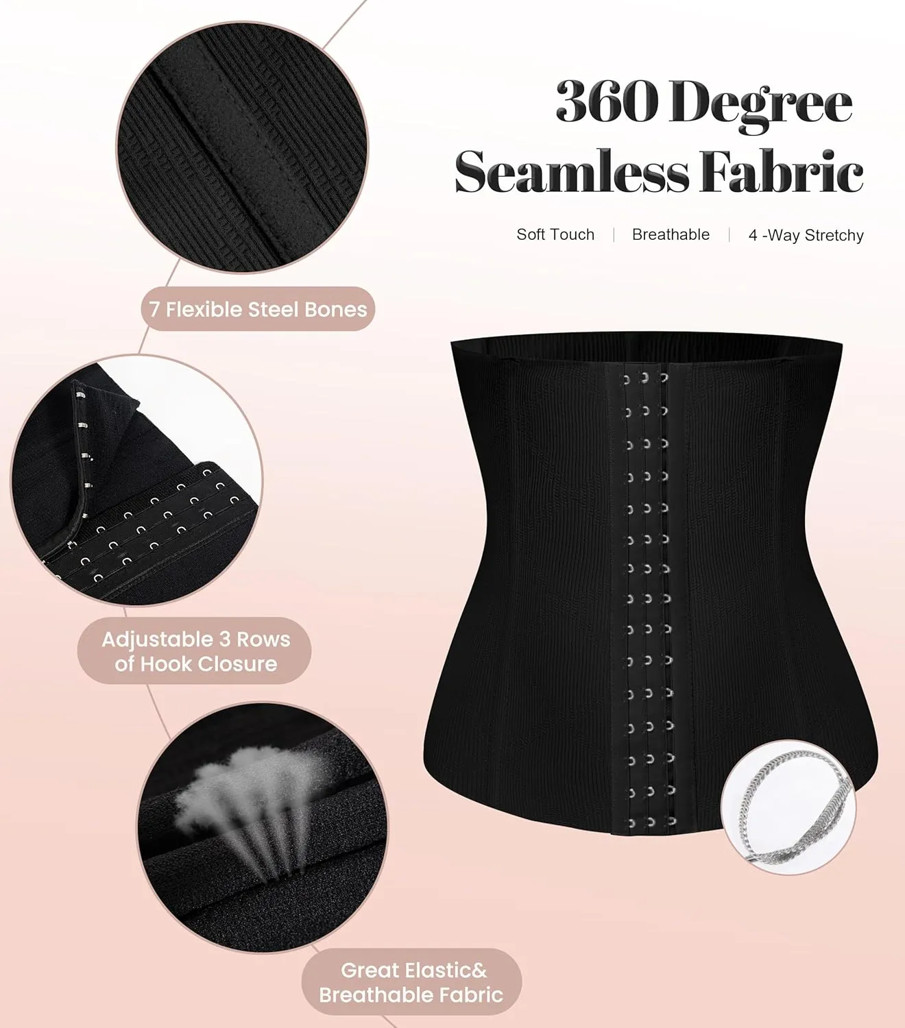 EUYZOU Women Waist Trainer Corset Postpartum Fajas Tummy Control Girdle Shapewear Waist Cincher