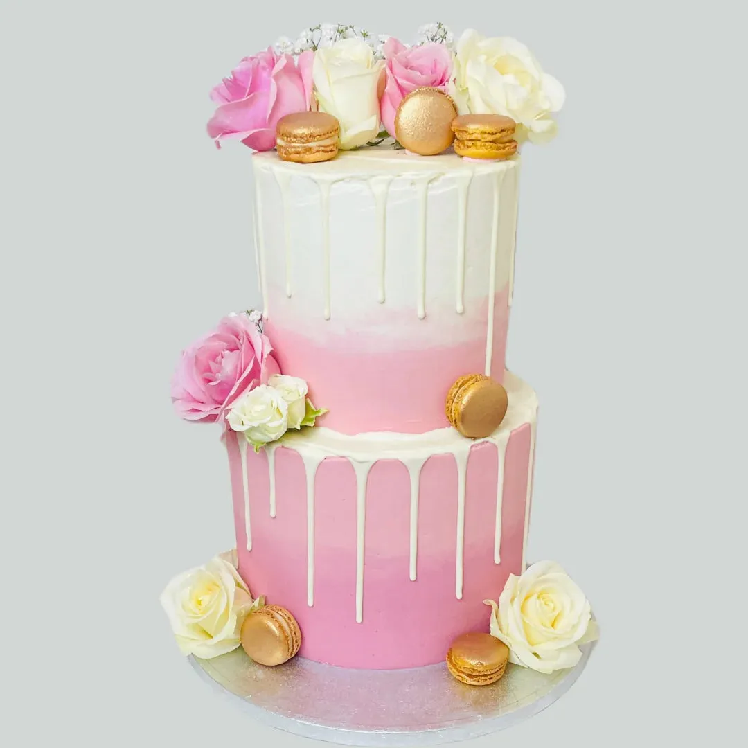 Floral Buttercream Drip Cake