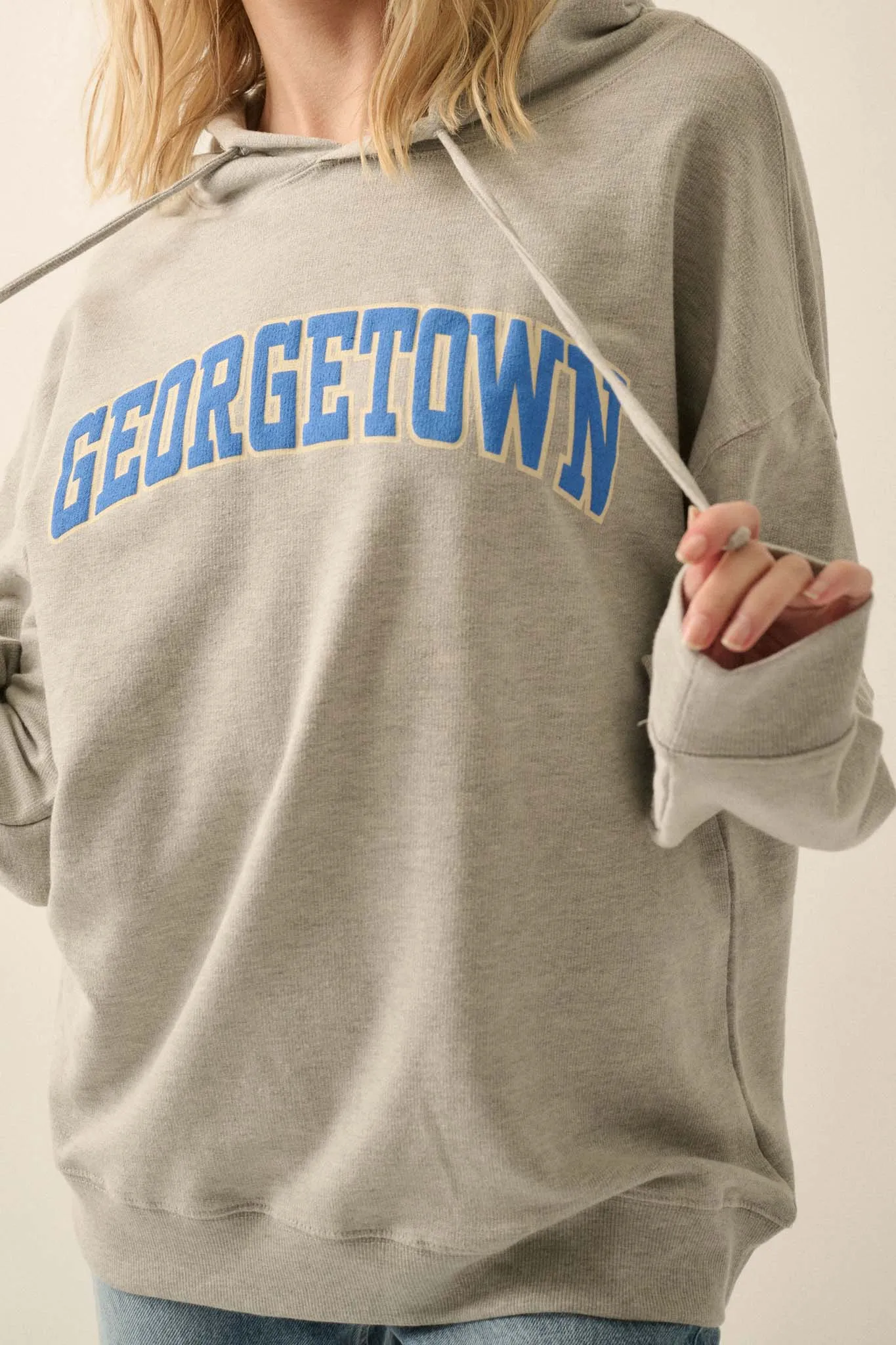 Georgetown Varsity Puff-Print Graphic Hoodie
