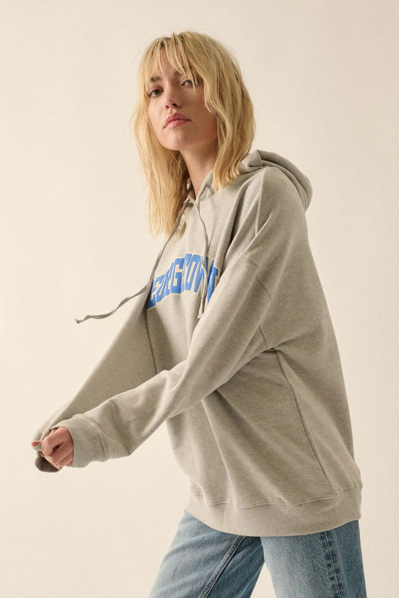 Georgetown Varsity Puff-Print Graphic Hoodie
