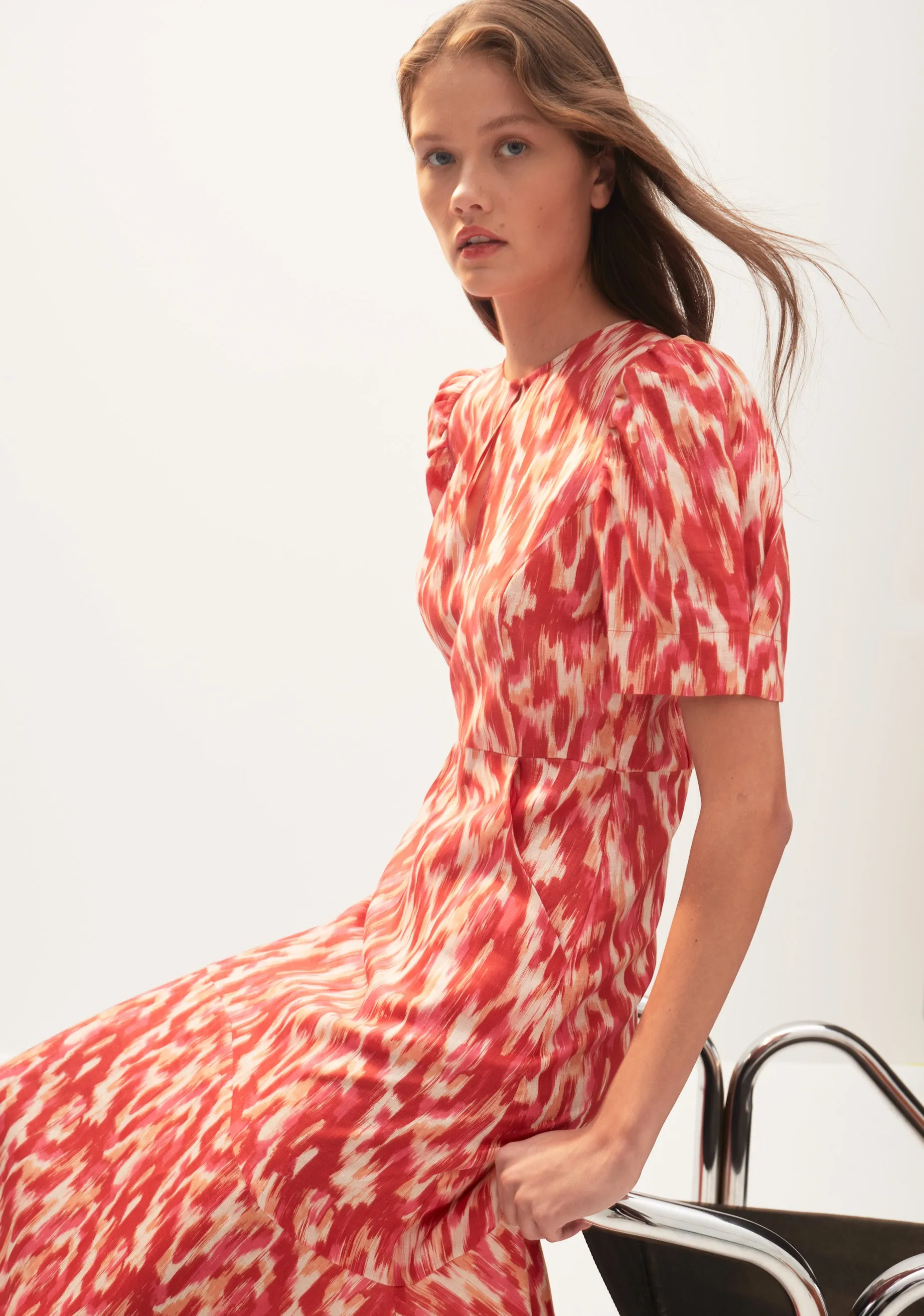 Georgia Linen Midi Dress_Print