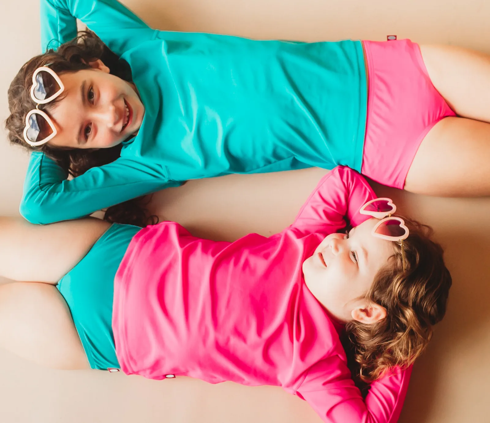 Girls Recycled Nylon UPF 50  Long Sleeve Rashguard | Fuchsia