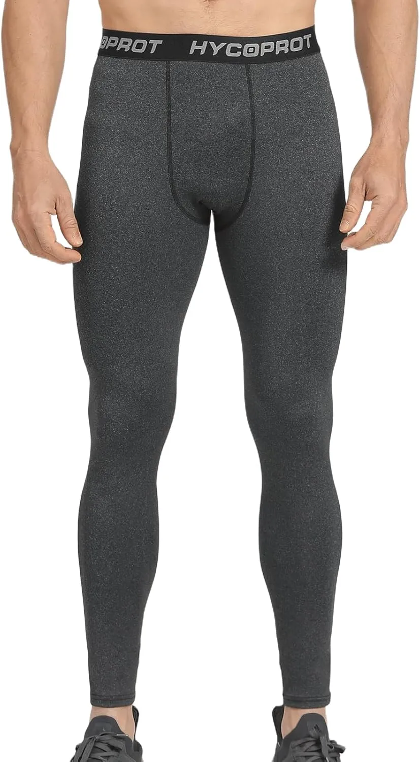 HYCOPROT Men's Compression Pants, Athletic Leggings Base Layer Cool Dry Workout Tights for Running Yoga Gym Basketball