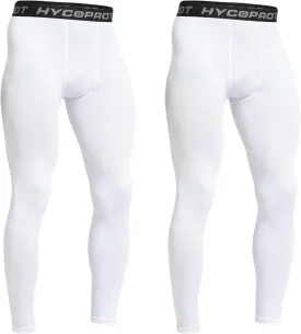 HYCOPROT Men's Compression Pants, Athletic Leggings Base Layer Cool Dry Workout Tights for Running Yoga Gym Basketball
