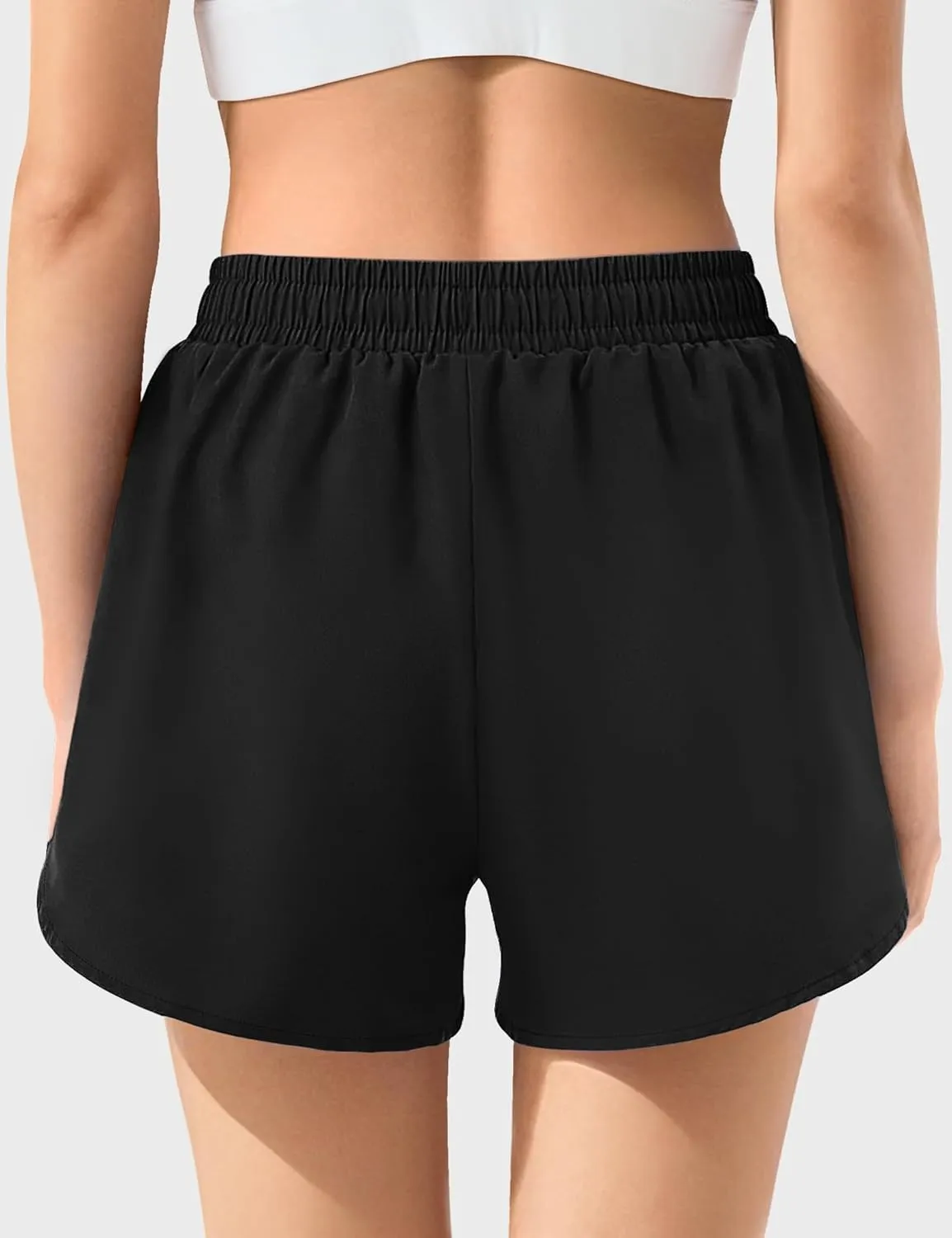JOCMIC Girls Athletic Shorts with Liner 2 in 1 High Waist Running Short for Basketball Volleyball Tennis