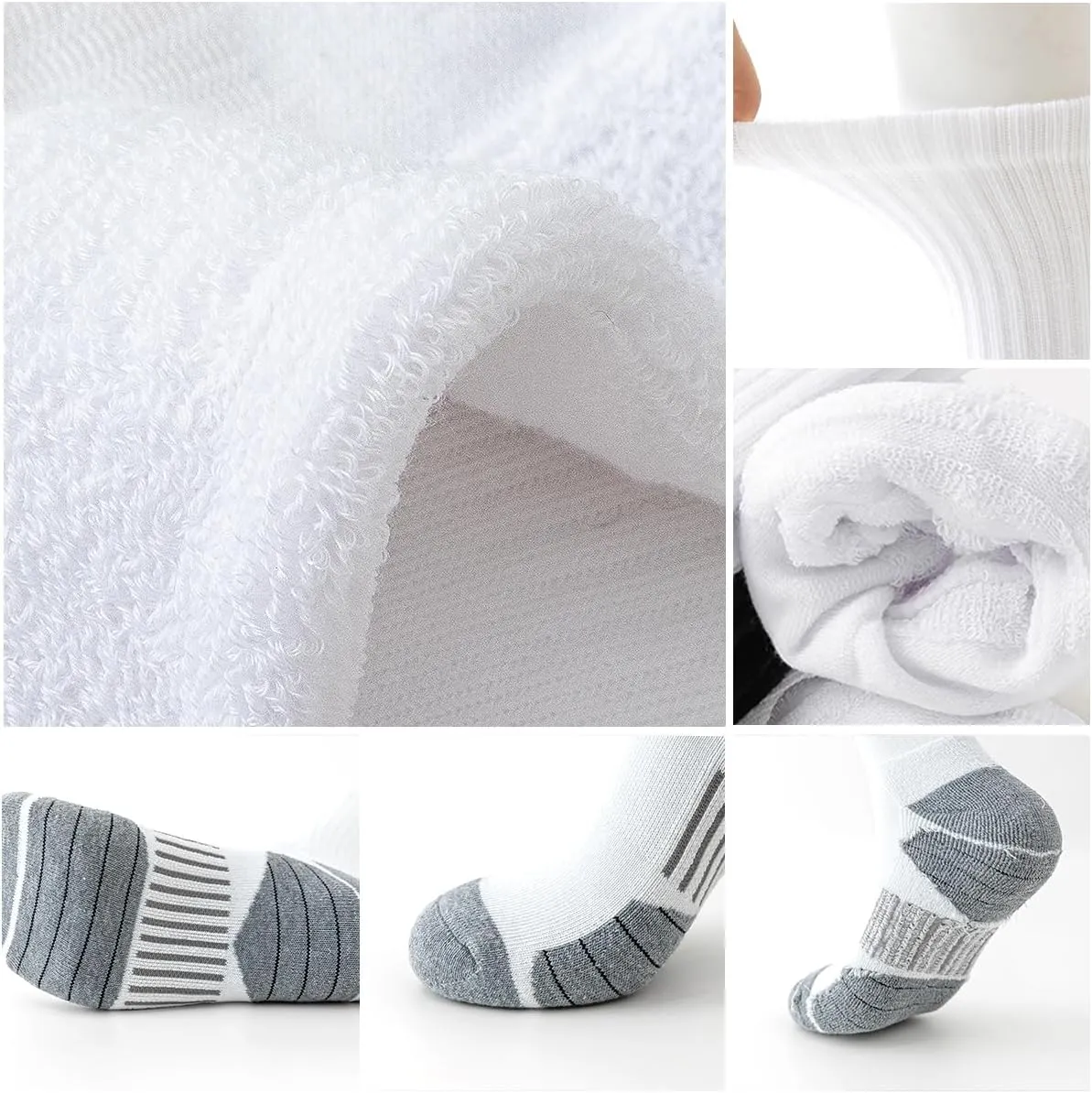 JOYNE 8 Pairs Mens Athletic Crew Socks Cushion Running Work Breathable Outdoor Socks for Men,Sock Size:10-13