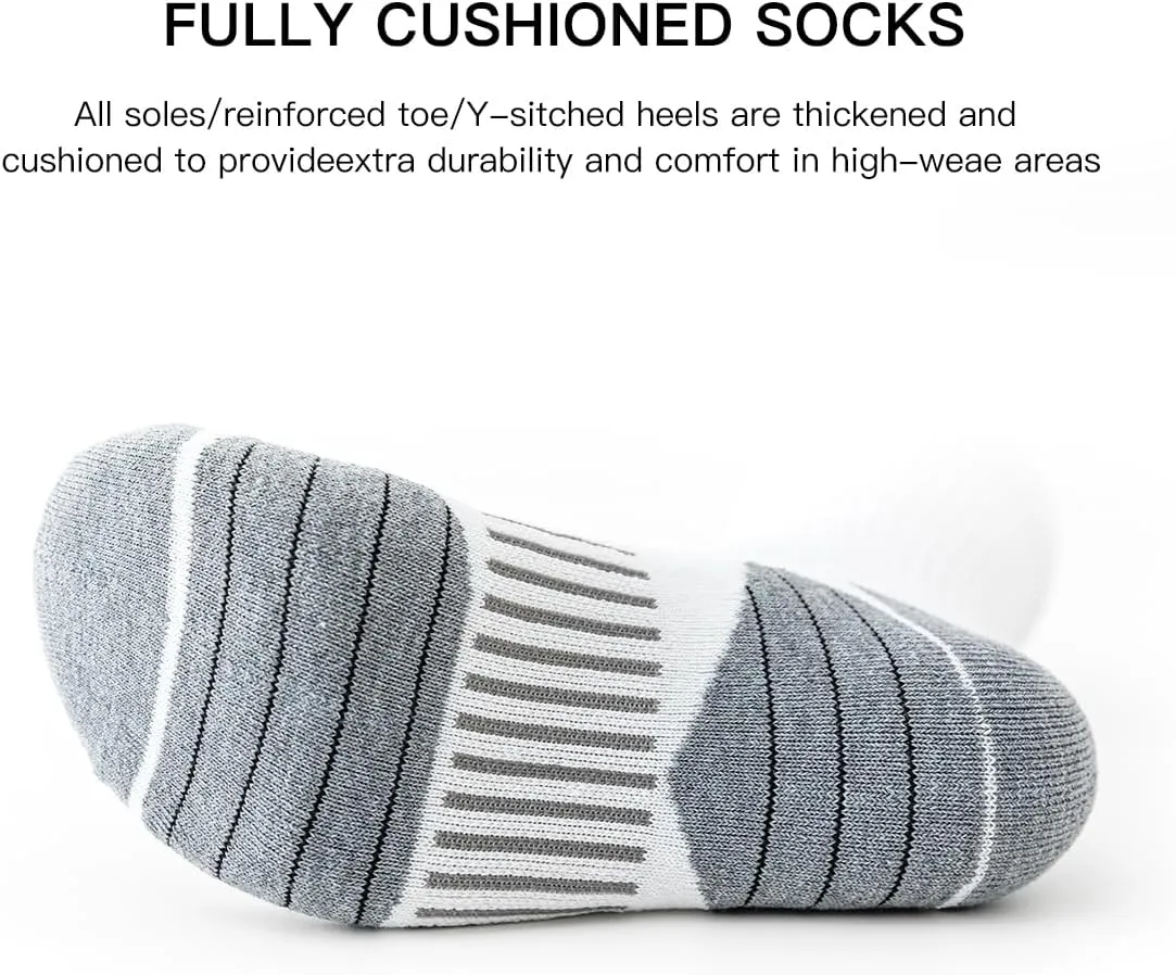 JOYNE 8 Pairs Mens Athletic Crew Socks Cushion Running Work Breathable Outdoor Socks for Men,Sock Size:10-13
