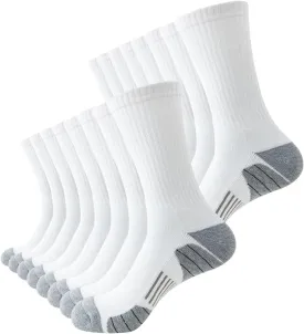 JOYNE 8 Pairs Mens Athletic Crew Socks Cushion Running Work Breathable Outdoor Socks for Men,Sock Size:10-13