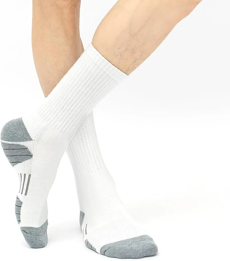 JOYNE 8 Pairs Mens Athletic Crew Socks Cushion Running Work Breathable Outdoor Socks for Men,Sock Size:10-13