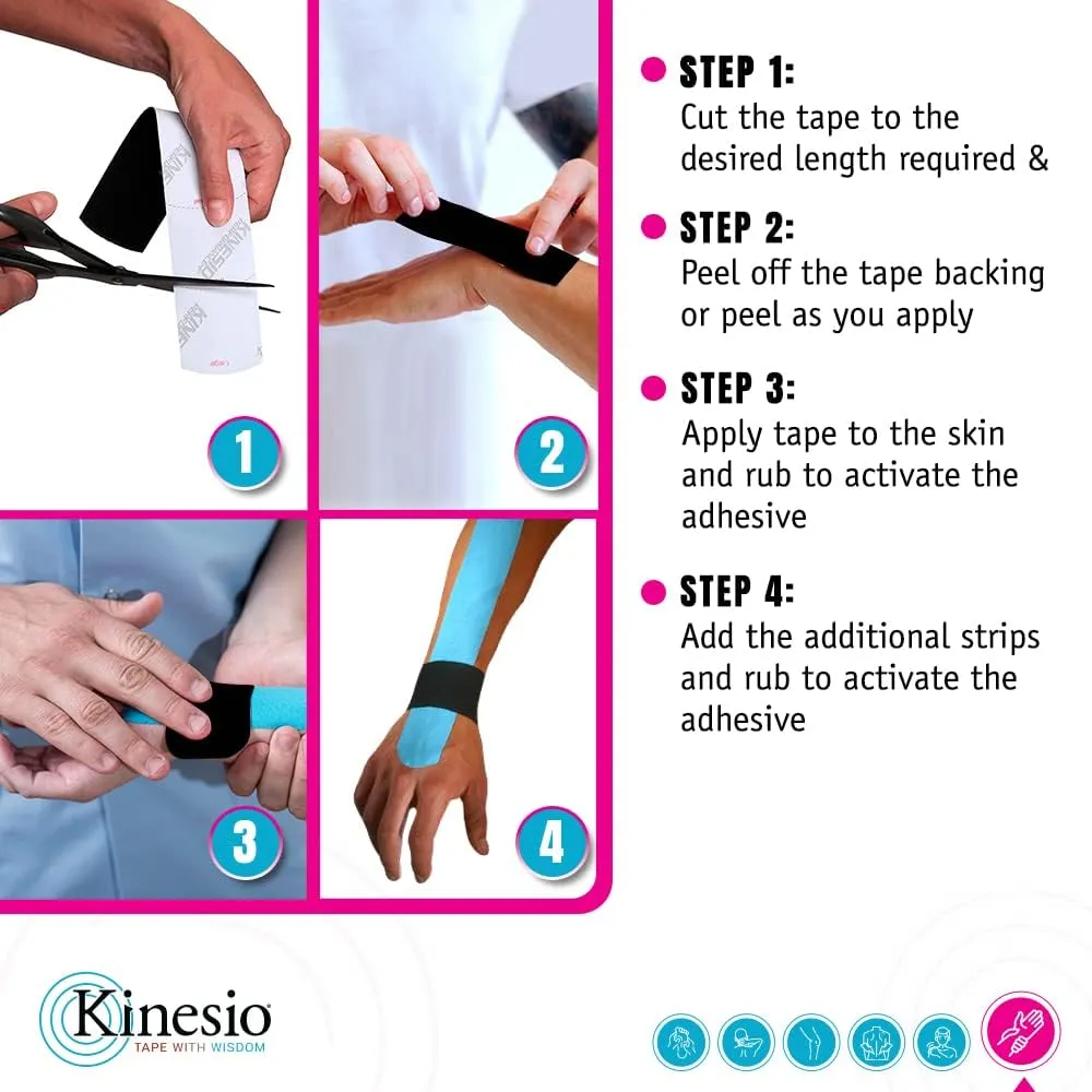 Kinesio Tape - Pre-Cut Wrist Support - Optimized Athletic Tape Strips