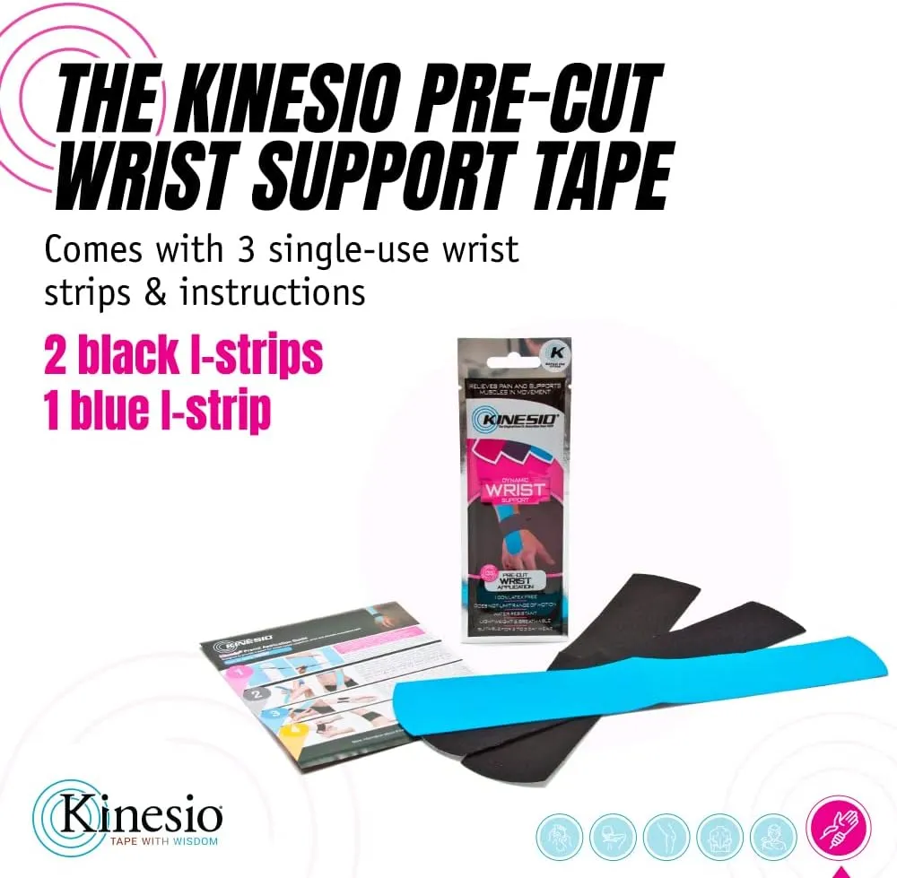 Kinesio Tape - Pre-Cut Wrist Support - Optimized Athletic Tape Strips