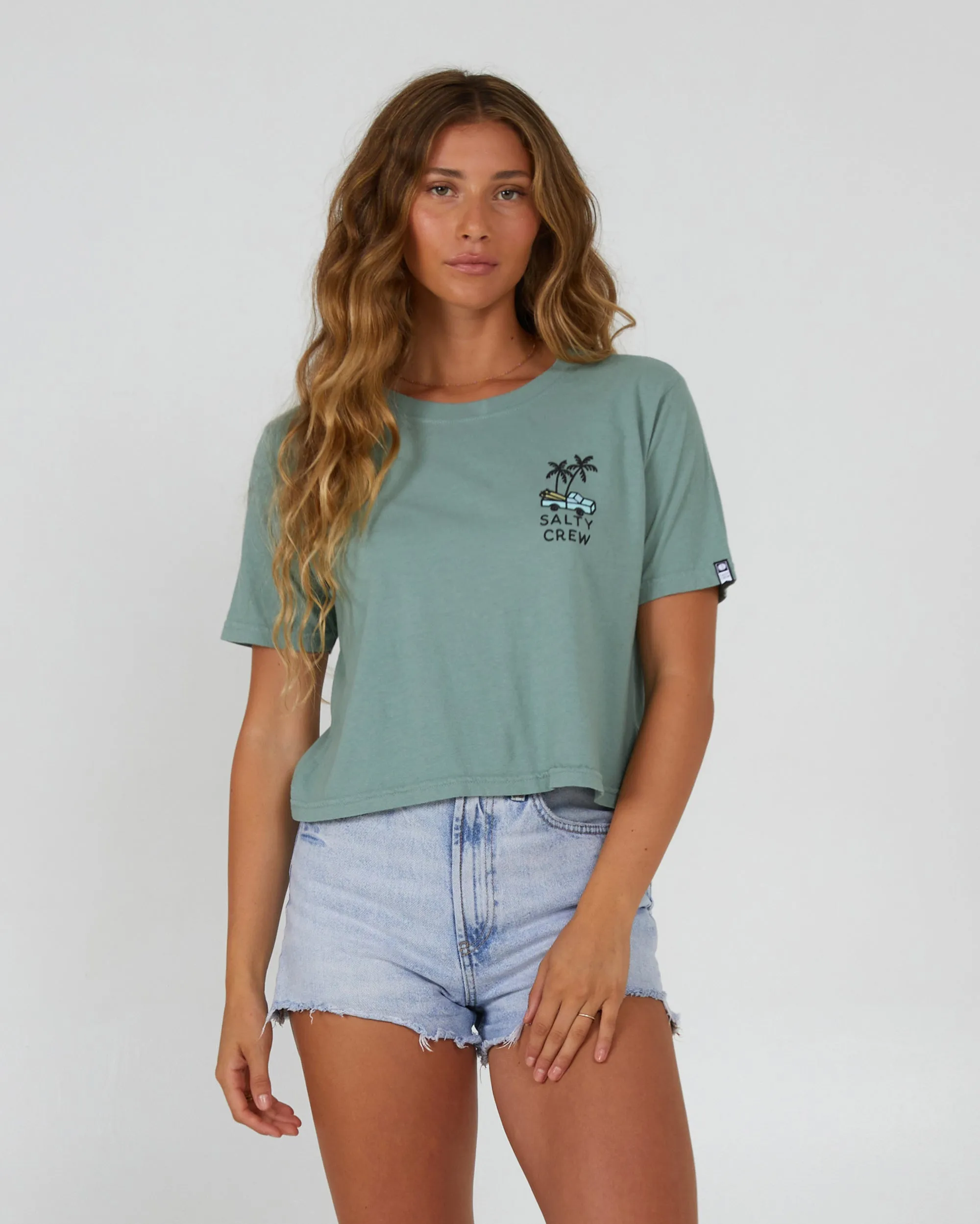 Lookout Sage Crop Tee