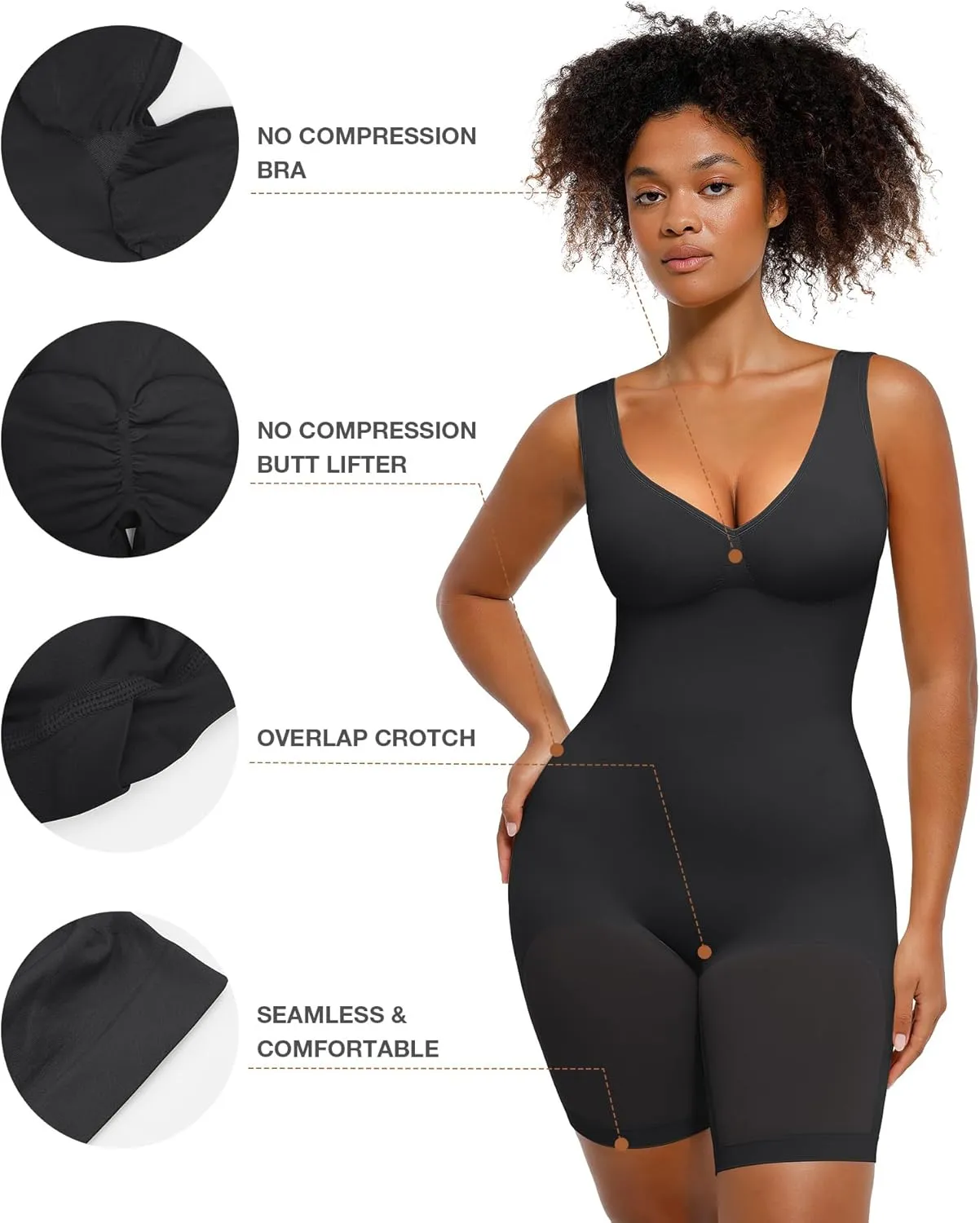 Lover-Beauty Women's Shapewear Bodysuit Tummy Control Seamless Butt Lifter Full Body Shaper Sculpting Body Suits