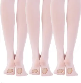 MANZI 1-3 Pairs Women's Girl's Dance Tights Convertible Transition Ballet Tights 40D