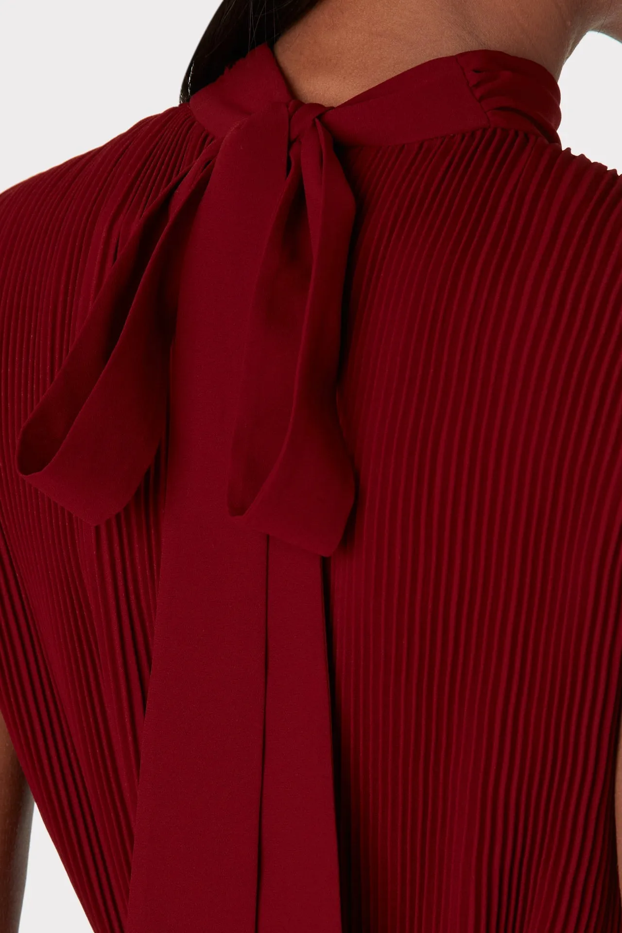 Melina Solid Pleated Dress