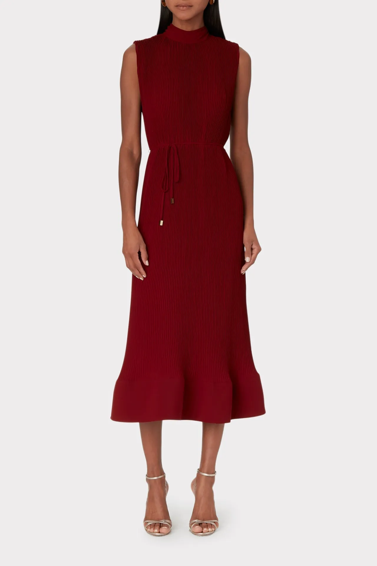 Melina Solid Pleated Dress