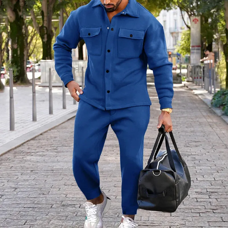 Men's Color Matching Tracksuit Set - Straight Fit for Casual & Daily Wear