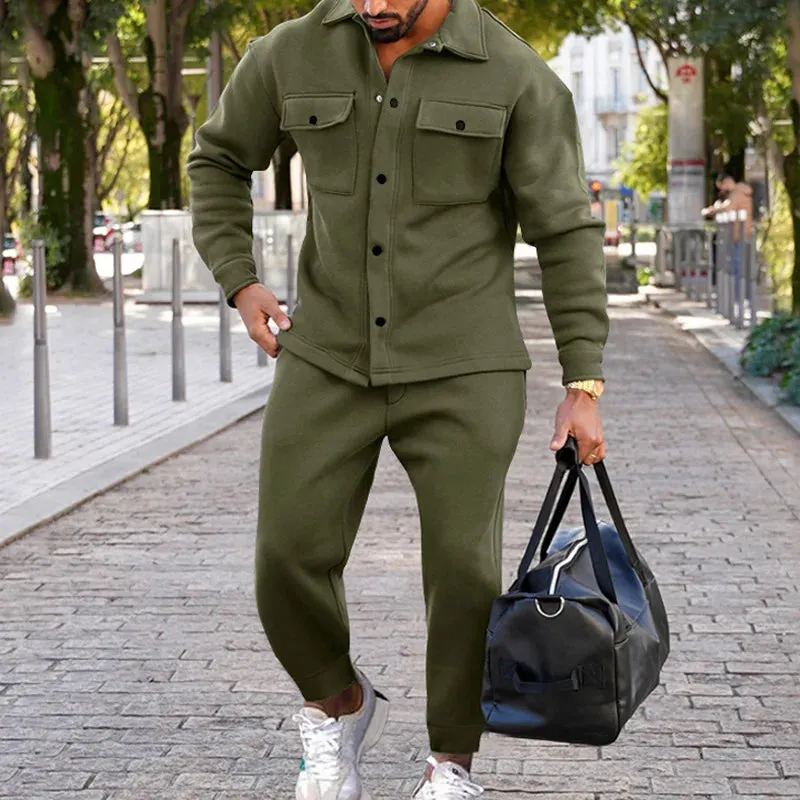 Men's Color Matching Tracksuit Set - Straight Fit for Casual & Daily Wear