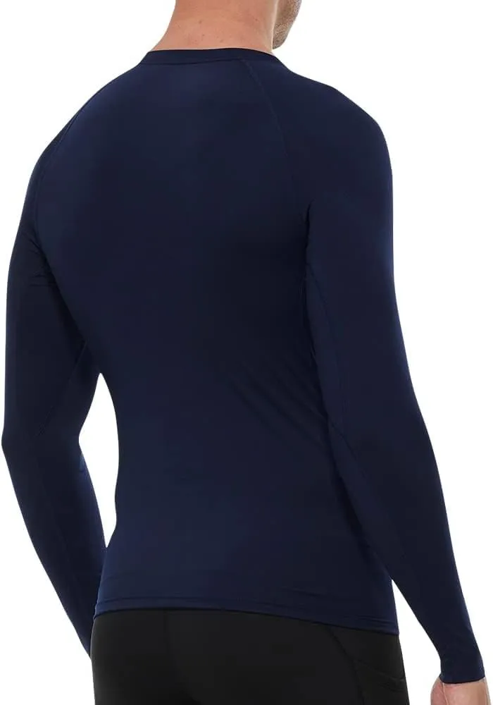 Men's Compression Shirts Long Sleeve Athletic Workout Gym Shirt Sports Base Layer Basketball Gym Undershirts