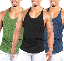 Men's Workout Stringer Tank Tops Athletic Quick Dry Y-Back Tops Bodybuilding Muscle Shirts for Gym1 Or 3 Pack