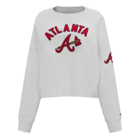 MLB ATLANTA BRAVES CLASSIC WOMEN'S CREWNECK (WHITE)