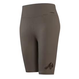 MLB ATLANTA BRAVES NEUTRAL JERSEY WOMEN'S BIKE SHORT (DARK TAUPE)