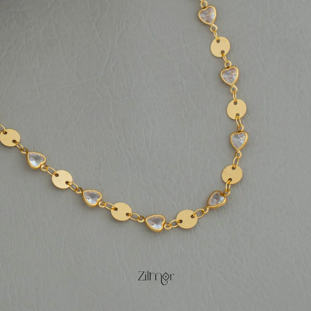 PE101853 Semi Precious white stone daily wear necklace