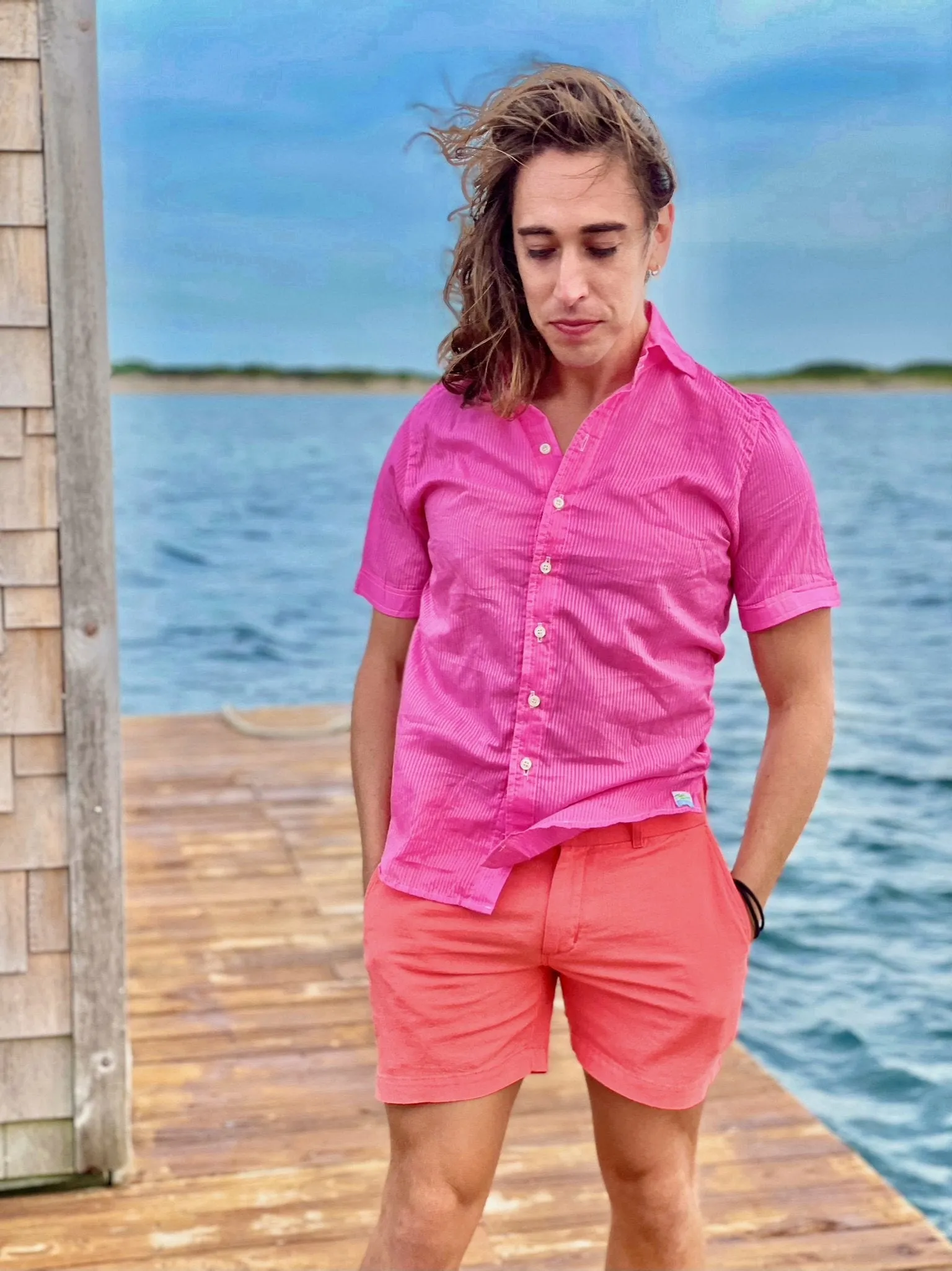 peachy pie linen short
