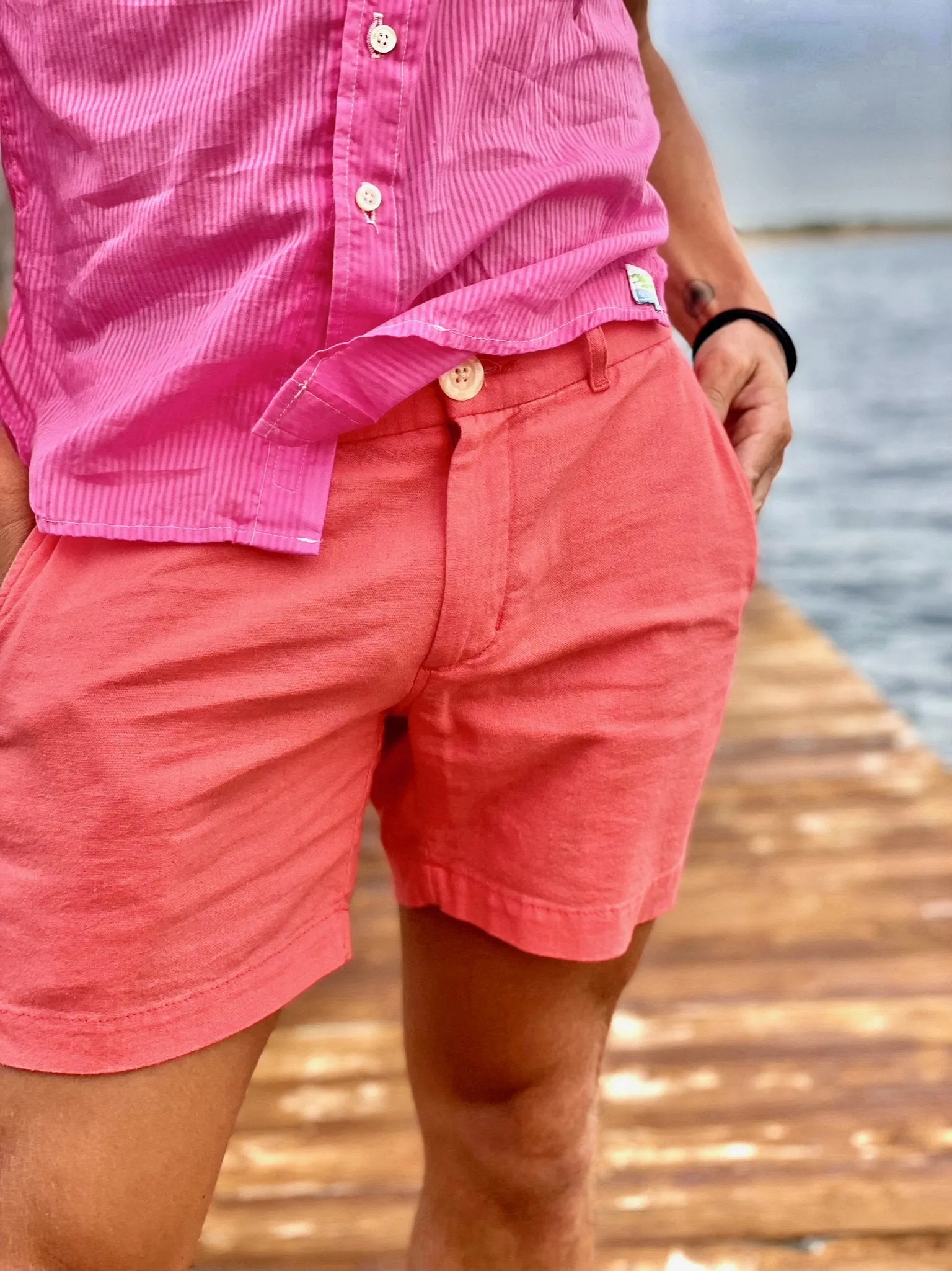peachy pie linen short