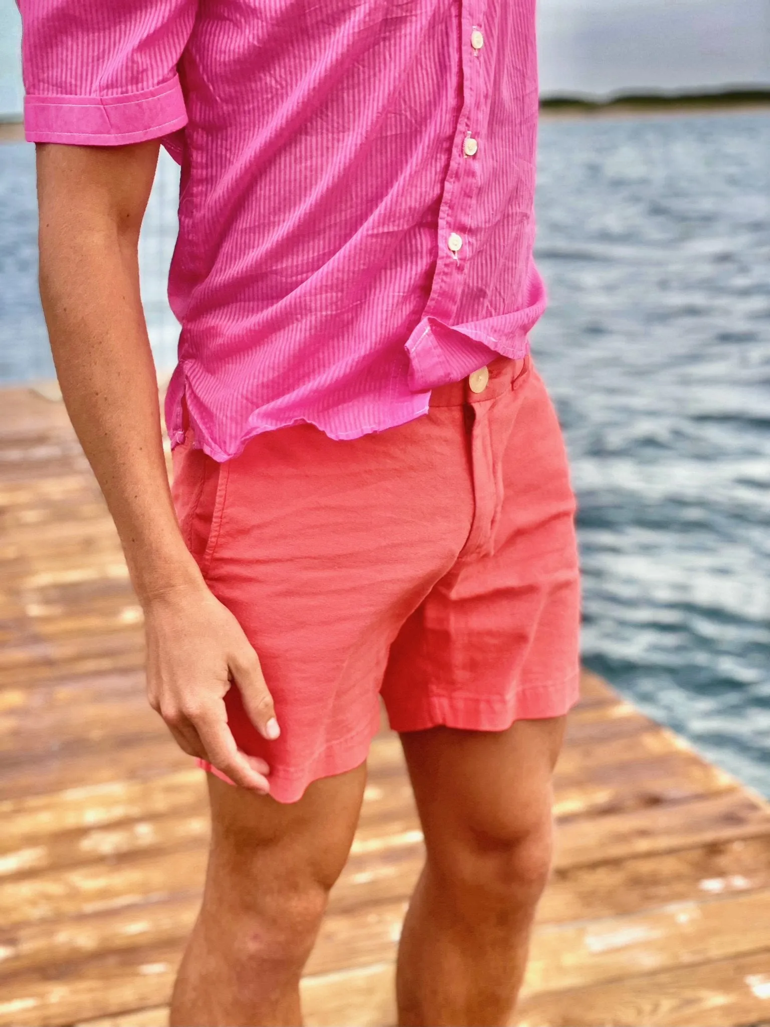 peachy pie linen short