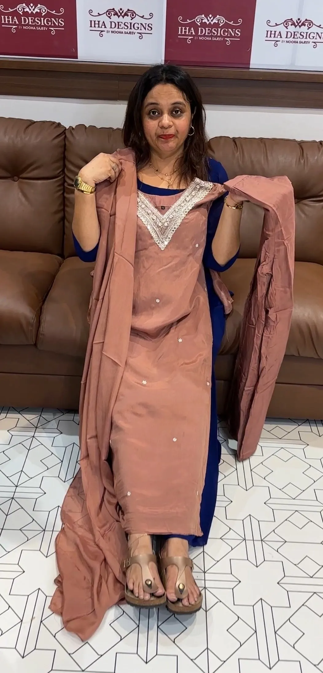 PLATINUM CHIFFON  TOP ,BOTTOM AND DUPATTA - IHA  14062
