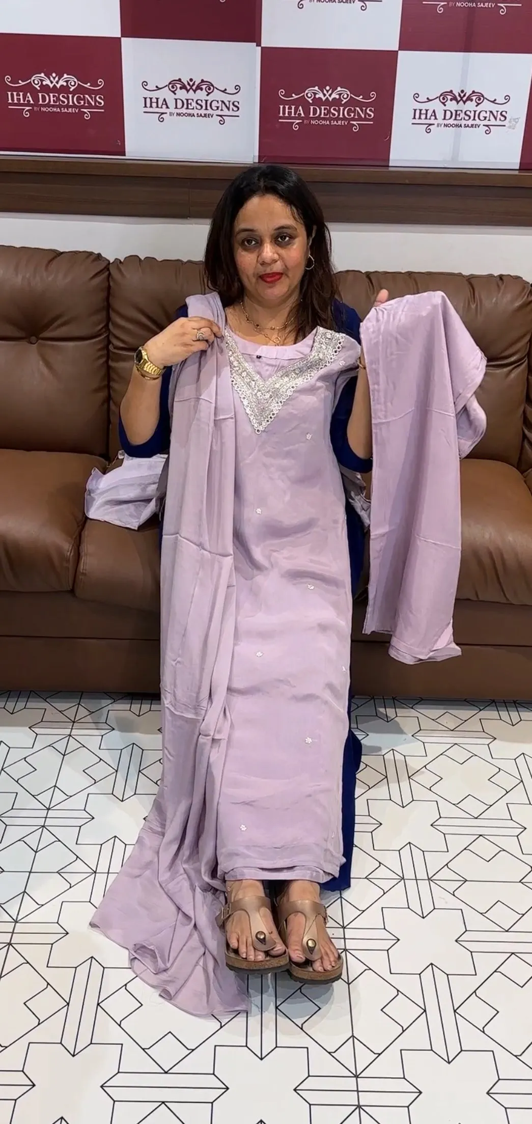PLATINUM CHIFFON  TOP ,BOTTOM AND DUPATTA - IHA  14062