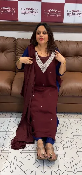 PLATINUM CHIFFON  TOP ,BOTTOM AND DUPATTA - IHA  14062