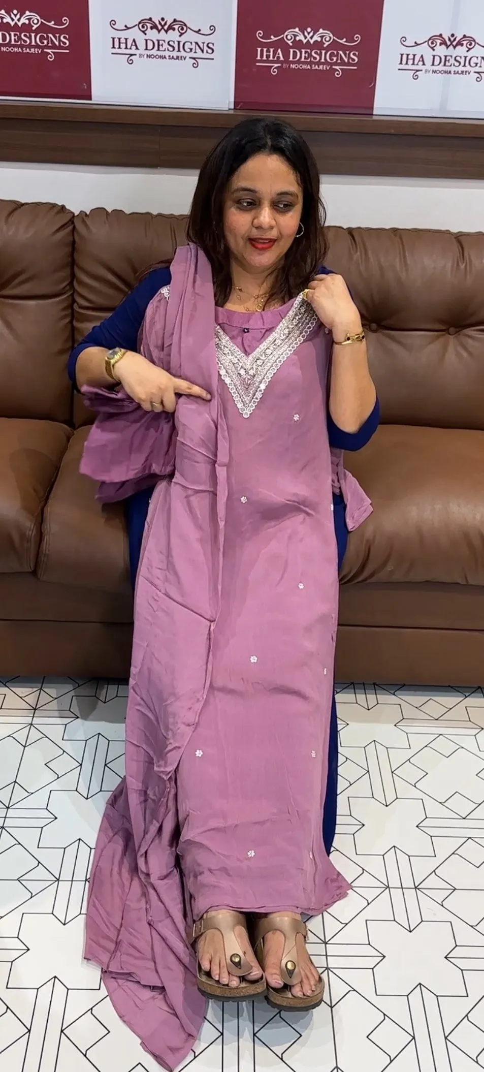 PLATINUM CHIFFON  TOP ,BOTTOM AND DUPATTA - IHA  14062