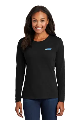 Port & Company Ladies Cotton Long Sleeve, Jet Black [ME Elecmetal]