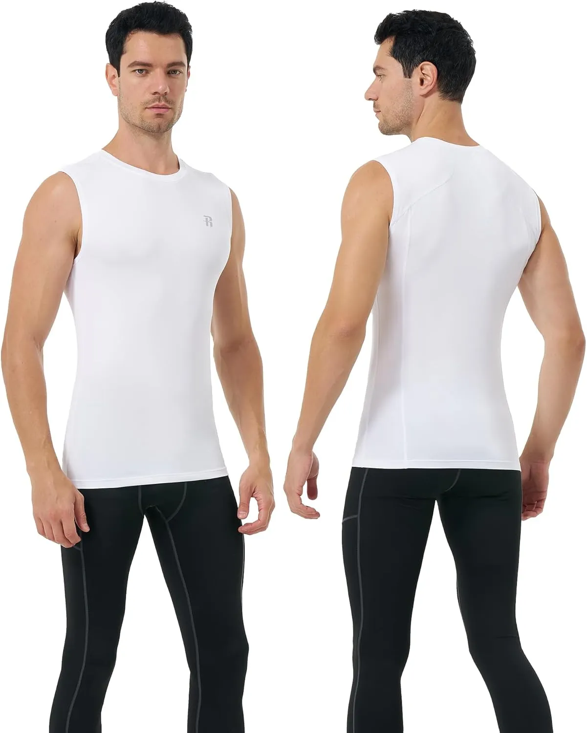 Runhit Sleeveless Compression Shirt Men Athletic Base Layer Shirts