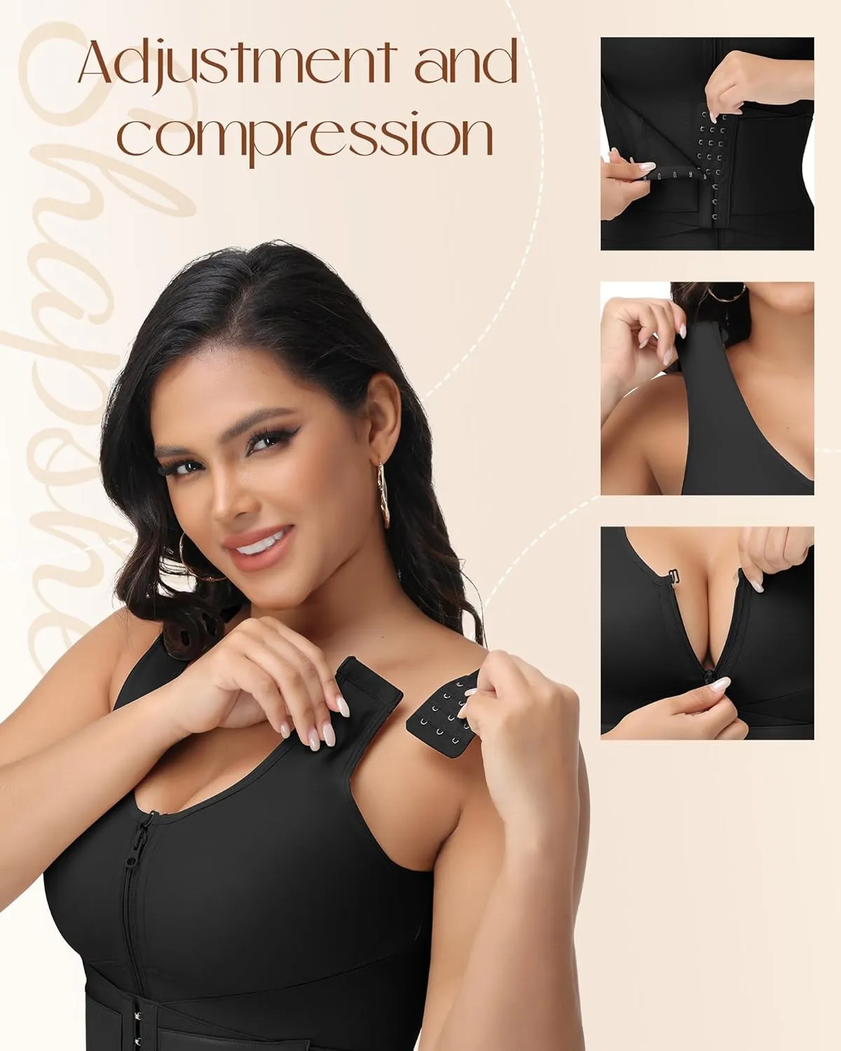 SHAPSHE Waist Trainer for Women Corset Shapewear Tummy Control Tank Tops Waist Cincher Body Shaper Postpartum Workout Bra