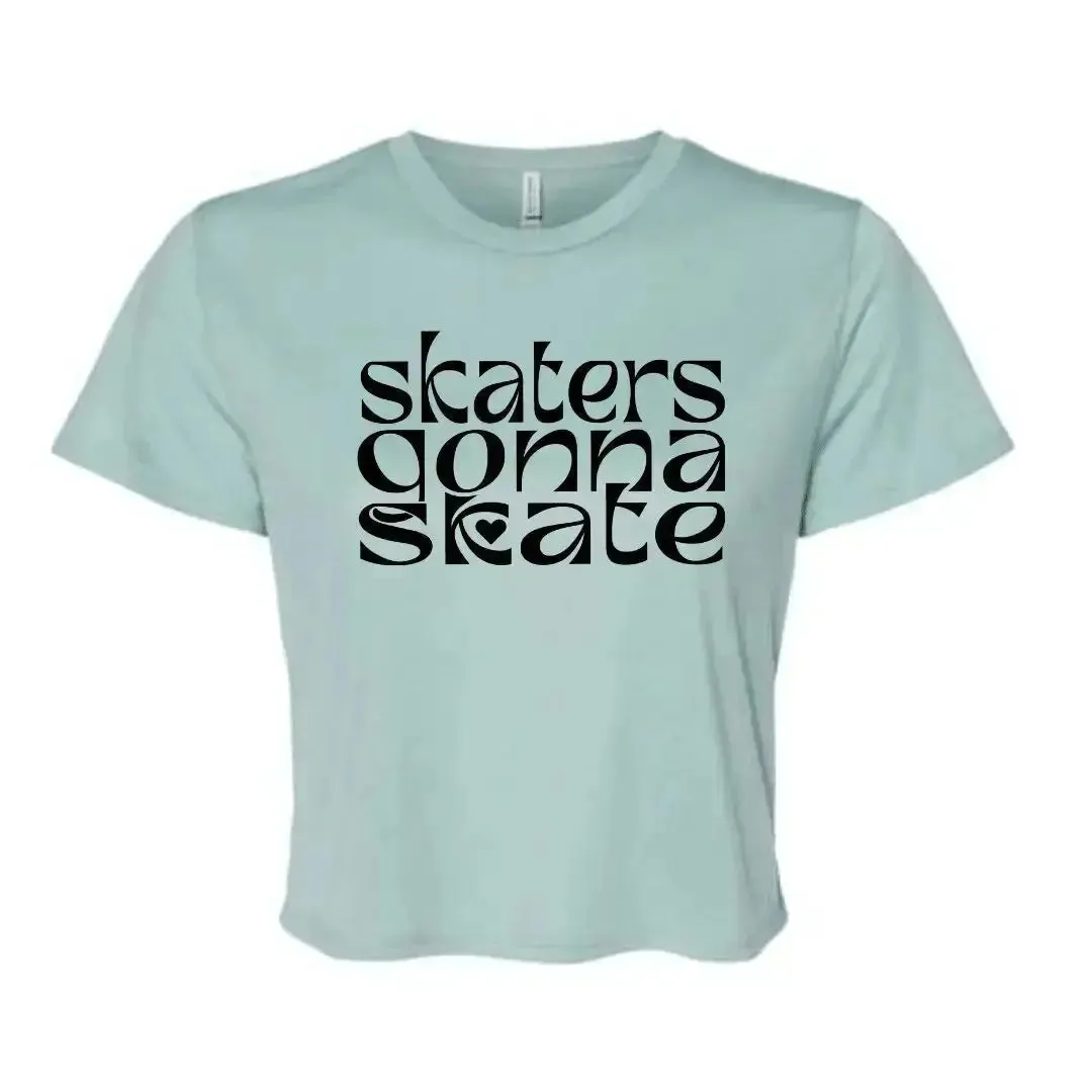 Skaters Gonna Skate Flowy Crop Tee