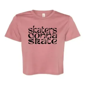 Skaters Gonna Skate Flowy Crop Tee