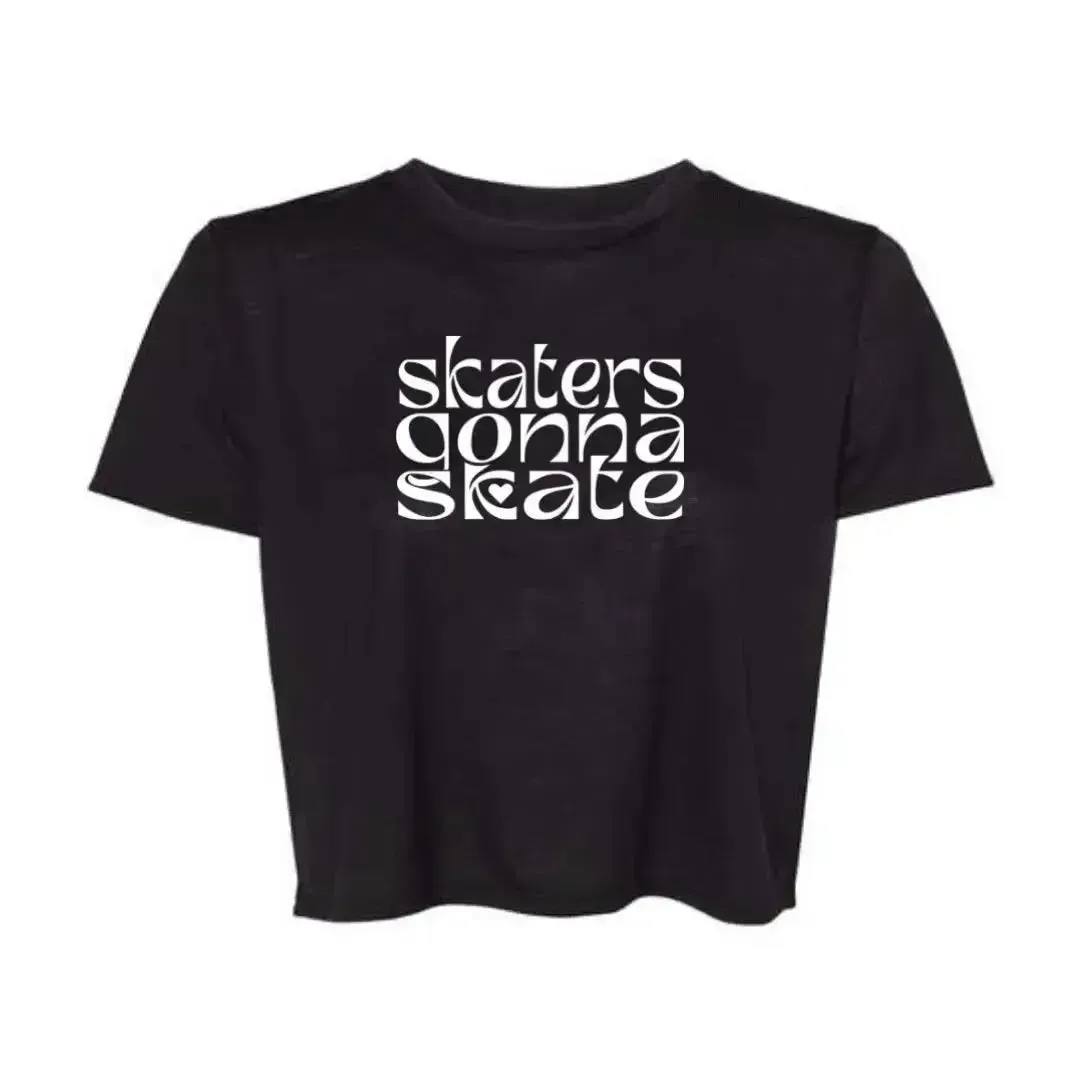 Skaters Gonna Skate Flowy Crop Tee